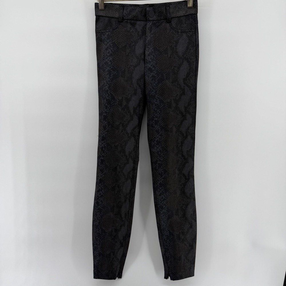 Zara Trafaluc Snakeskin Print Legging Pants Gray Black Animal Slim Fit XS 24